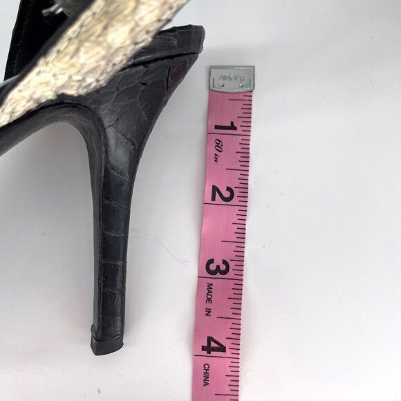 Alexander Wang Lovisa Snakeskin Ankle Wrap Heel in Cream Black Women's 38 US 8 - Picture 8 of 10